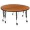 Flash Furniture Round 47.5 W, 48 L, 25 H, Chrome, Laminate, Particleboard, Steel, Wood Grain XU-GRP-A48-HCIRC-OAK-T-P-CAS-GG - alternate 9